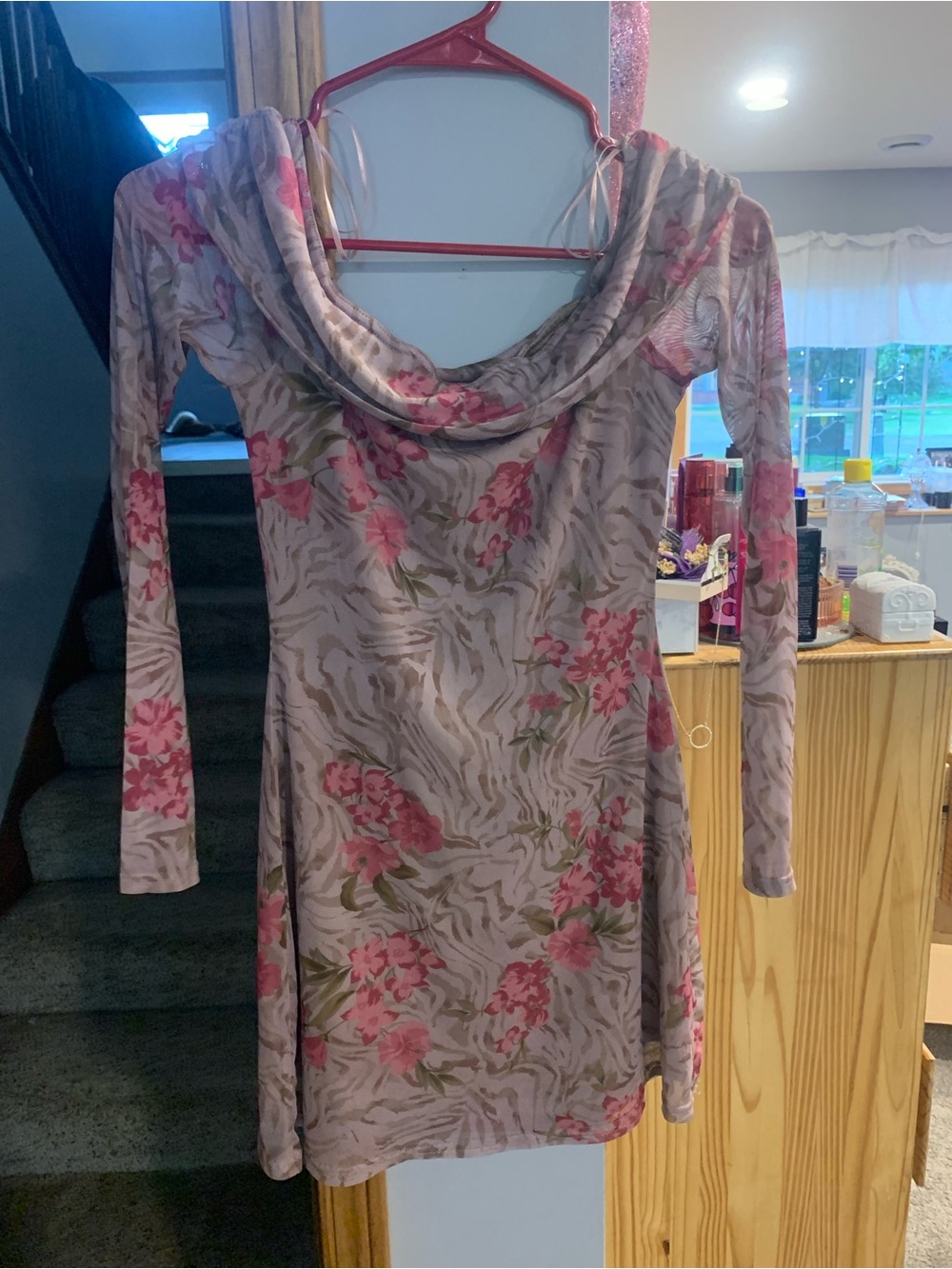 Floral mini off the shoulder dress